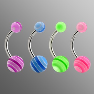 Multi Colored Layer Belly Button Ring image