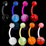 8 Pack Flexible Marble Belly Button Rings image