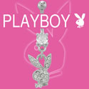 Pave CZ Gem Playboy Belly Rings image